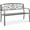 Grey, variant on WoofPaw Outdoor Bench Steel Garden Patio Porch Furniture for Lawn, Park, Deck w/Floral Design Backrest, Slatted Seat - Brown
