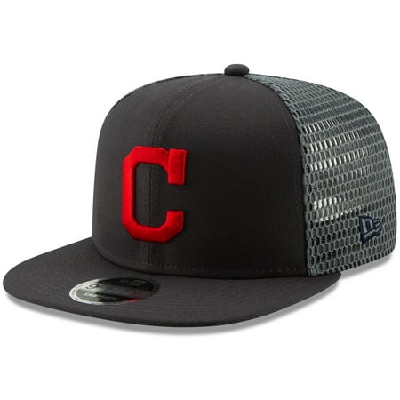Cleveland Indians New Era Mesh Fresh 9FIFTY Adjustable Snapback Hat - Graphite - OSFA