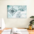 thumbnail image 3 of Elephant Stock Ocean Compass Wall Art - Horizontal Canvas Wall Art - Living Room Wall Decor - Nautical Canvas - Black And Teal Decor - 12" x 8", 3 of 8