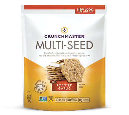 Crunchmaster Multi-Seed Roasted Garlic Cracker, 4.0 OZ (Pack of 12)