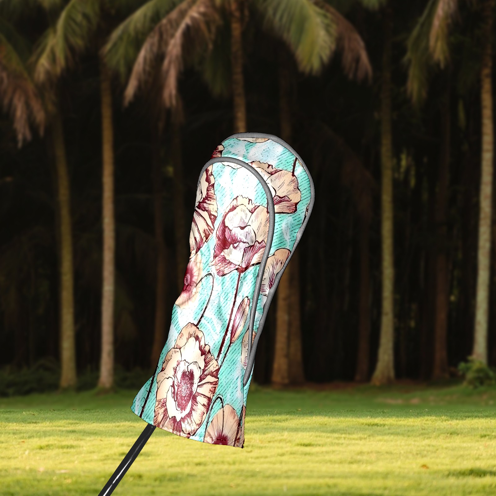 Golf Club Covers, Flower1 Premium PU Leather Driver Hybrid Putter Head Covers with Velvet Lining, Waterproof Golf Gifts for Men Women