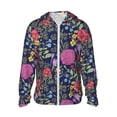thumbnail image 1 of Daiia Motif Floral UPF 50+ Veste à Capuche Légère Manches Longues pour Femmes Hommes avec Poche Randonnée Extérieur-3TG, 1 of 7