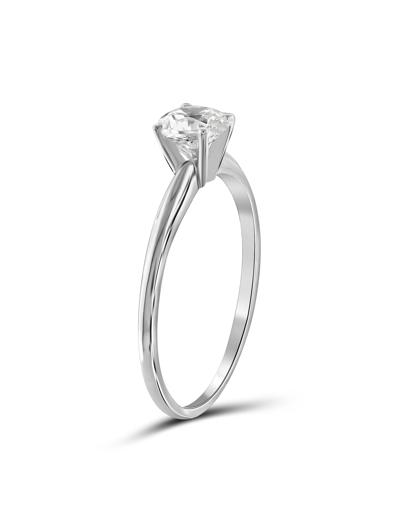 Diamonice White Cubic Zirconia Ring Birthstone Jewelry – 1.00 Carat White Cubic Zirconia Sterling Silver Ring – Cubic Zirconia Rings with Hypoallergenic Sterling Silver Band