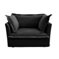 thumbnail image 5 of Deep Seat Sofa with High Back Cushion and Removable Chenille Covers, Sturdy Wood Frame, Black – Ideal for Family Living Room Comfort, 5 of 9