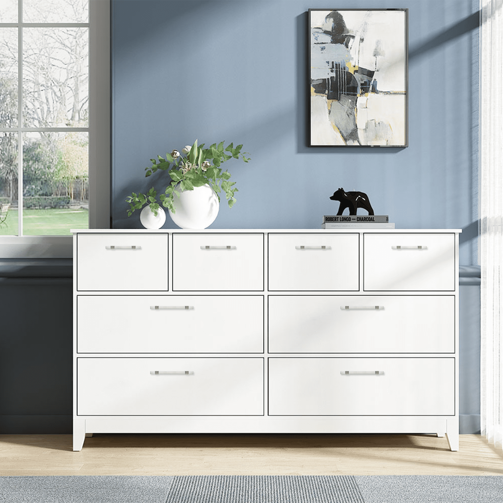 Goldenwarm 30 Pack Kitchen Cabinet Pulls Brushed Nickel Dresser Handle Cabinet Hardware 3in hole Center