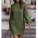 thumbnail image 4 of Mini Sweater Dress Pure Color Bodycon Sweater Dress Lantern Sleeves Fashion Soft for Winter for Girls ANGGREK Otros, 4 of 6