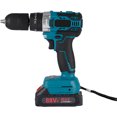 thumbnail image 1 of Destornillador inalámbrico de 18 V con baterías, taladro atornillador de 27-450 Nm, 25+3 configuraciones de par, 2 velocidades, LED, para bricolaje, azul y negro, 1 of 5