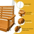 thumbnail image 4 of Innovaze 4.5 ft Wooden Porch Swing with Hanging Chains, 7mm Springs, Heavy Duty 800 LBS, Amber Tone, 4 of 7