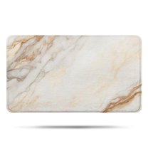 White Gold Marble Pattern Bathroom Rugs Mat,Non Slip Microfiber Bathroom Rug,Rubber Backing,Soft Bathroom Mats for Bathroom Floor,Tub and Shower,17x30in(43x75cm)