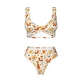 thumbnail image 4 of Rocae Flower Fox for Bikini Set for Women Two Piece Sexy High Swimsuits Split Crossover Bikini Large, 4 of 9