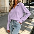 thumbnail image 5 of XRoczxe Women's V Neck Ribbed Knit Pullover Sweater, Long Sleeve Collared Casual Top, Soft Stretchy Tunic Shirt for Fall Winter Daily Office Wear, 5 of 7