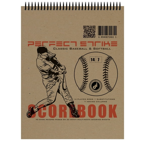 Perfect Strike Baseball Scorebook with Rules and Scoring Instructions : Heavy Duty. Baseball and Softball. 14:7 (1 Book)