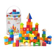 ABC Wooden Blocks, Umu 80PCS Letters Alphabet Wooden Blocks ,Educational Building for Kid toddlers Toy Gift,Fit for over 3 years old Kids