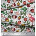 thumbnail image 3 of Soimoi White Heavy Canvas Fabric Artistic Bird & Floral Printed Fabric 1 Yard 58 Inch Wide, 3 of 3