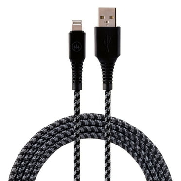 EcoSurvivor USB to Lightning Cable, Mesh Durable, 4ft, Black, 37597