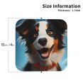 thumbnail image 3 of Pofeuu Playful Smile Cute Dog Print Leather Coasters Set of 6, Round Cups Mugs Mat Pad for Home Kitchen Heat Resistant Drink Coasters,Square, 3 of 7