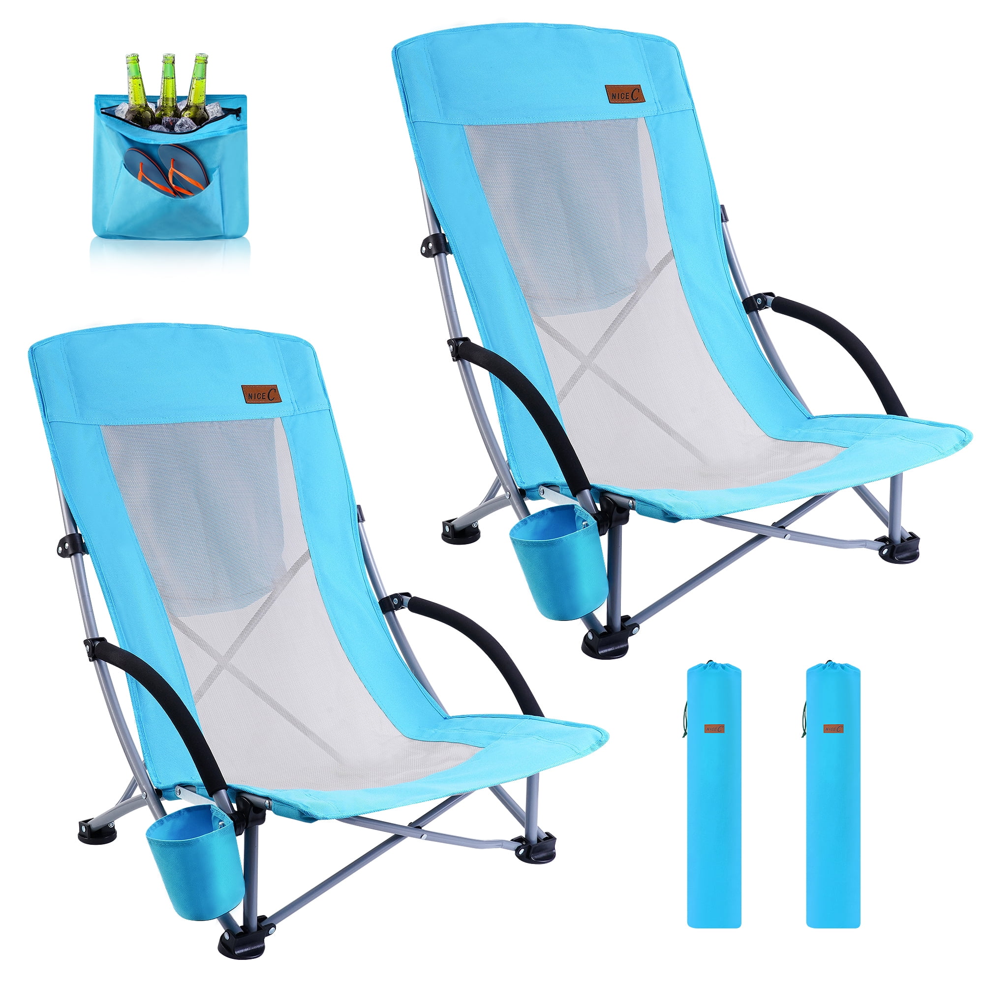 KingCamp Folding Camping Chair for Adults Portable Lightweight Soccer Chairs Outdoor Lawn Beach Picnic Chair with Arm Rest Cup Holder and Carry Bag 