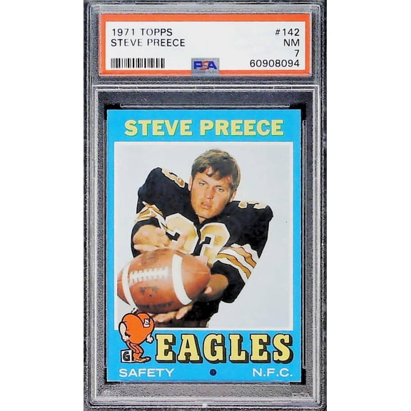 1971 Topps Football #142 Steve Preece Philidelphia Eagles PSA 7 NM Trading Card