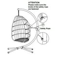 thumbnail image 6 of SUGIFT Outdoor Patio Wicker Folding Hanging Chair,Rattan Swing Hammock Egg Chair With C Type Bracket , With Cushion And Pillow, 6 of 8