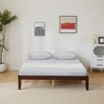 thumbnail image 2 of IVV Queen Size Platform Bed Frame, Wooden Simple Mattress Foundation for Bedroom Home Apartment, Brown, 2 of 7