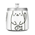 thumbnail image 7 of Yayeee Ashtray with Lid for Cigarette Smokeless Stainless Steel Home Ash Holder, White Chubby Cat, 7 of 7