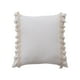 thumbnail image 2 of Funda de cojín decorativa beige con borlas | Funda de cojín cuadrada de poliéster de 45 x 45 cm para sofá, silla, cama o coche | Sin relleno | Cierre de cremallera fácil para decoración del hogar, 2 of 6