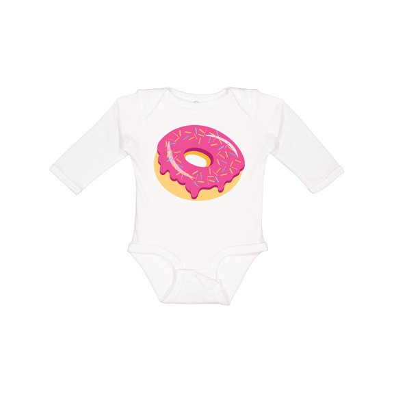 Inktastic Pink Donut with Sprinkles Boys or Girls Long Sleeve Baby Bodysuit