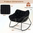 thumbnail image 3 of Costway 2 PCS Outdoor Rocking Chair Oversized Patio PE Wicker Egg Chair Rattan Lounge Chair Black, 3 of 10