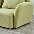 thumbnail image 4 of Modern Upholstered Loveseat with Pillows, Teddy Fabric 2-Seater Couch with Extra Deep Seats, Small Floor Lazy Sofa for Living Room Apartment Lounge, Light Green, 4 of 8