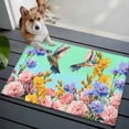 thumbnail image 3 of Teal Green Hummingbirds Entryway Rug 2'x3'&nbsp; Non Slip Front Door Mats, Spring Watercolor Flowers Plant Entrance Rugs Indoor Outdoor Carpet, Washable Floor Mats Small Area Rug for Bedroom Kitchen, 3 of 8