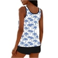 thumbnail image 5 of Levmjia Women's Printed Tankini Swimsuit Set Built-in Bra Adjustable Drawstring High Waisted Shorts Nylon Spandex S-2XL Plus Size Quick Dry, 5 of 6