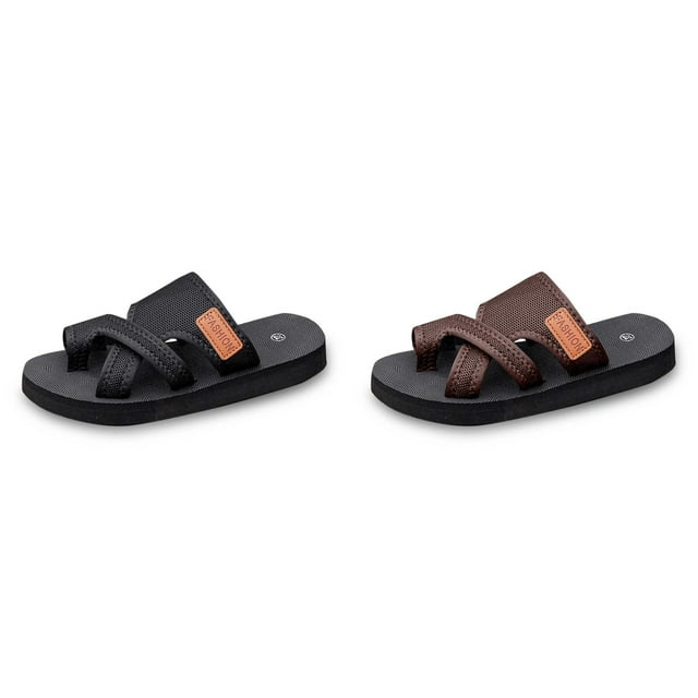 (2-Pack) Rinsvye Womens Summer Cloth Toe Post Flip Flops Outdoor Leisure Comfortable Beach Sandals Holiday