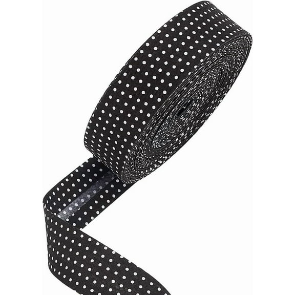24 Yards Double Fold Bias Tape Fabric Bias Binding Tape Seam Binding Tape 0.78 Inch Wide Black Bias Tape with White Dot Sewing Tape