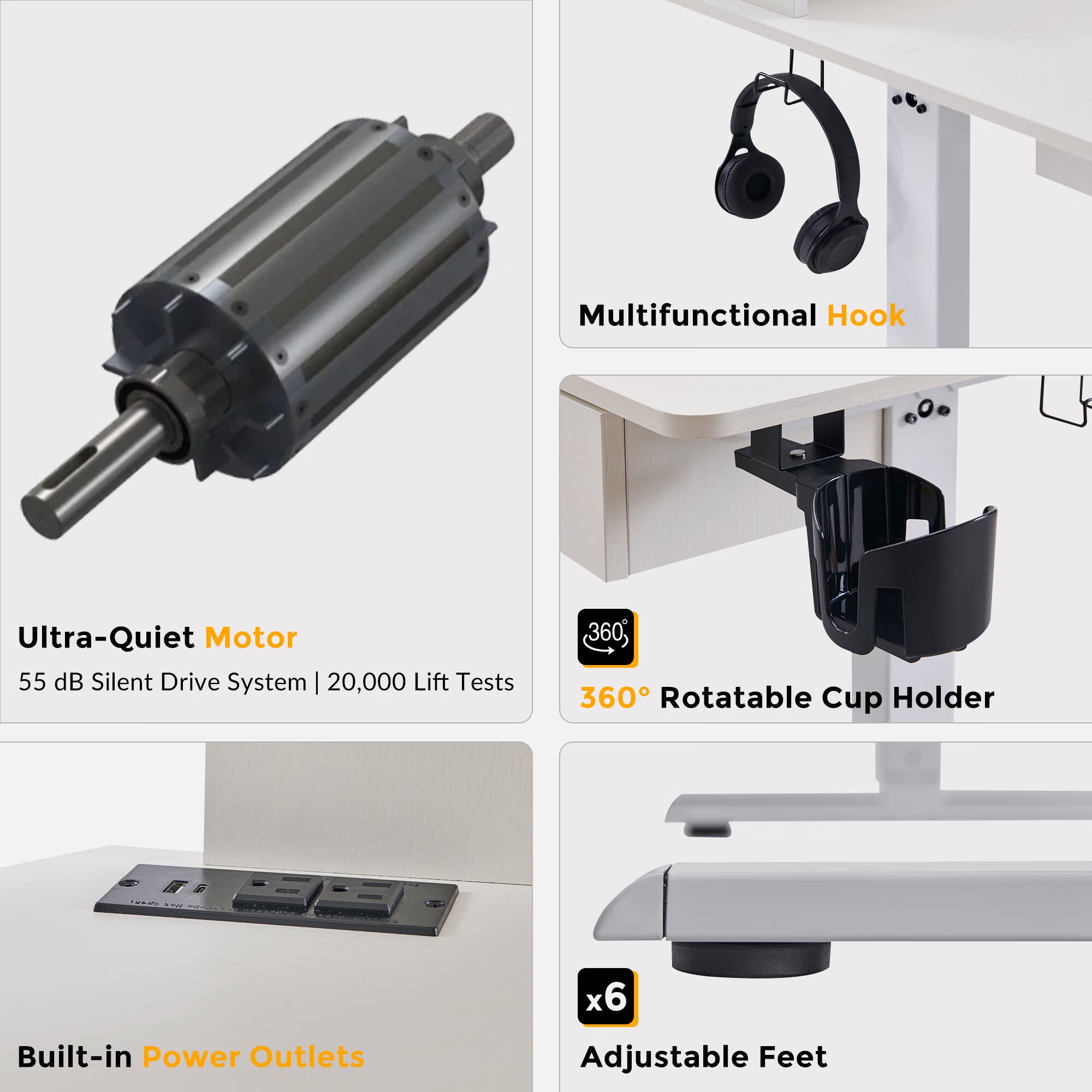 OKD 75" Electric Standing Desk with LED Strip & Power Outlets, L-Shaped Corner Desk with Shelves & Keyboard Tray, Adjustable Height Computer Desk, Carbon Fiber Black