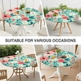 thumbnail image 7 of Pioneer Flower Floral Print Pattern Round Fitted Tablecloth with Elastic Edge,Dining Table Cover Waterproof,Outdoor Round Tablecloth for Camping,Dining,Indoor and Outdoor, 7 of 7