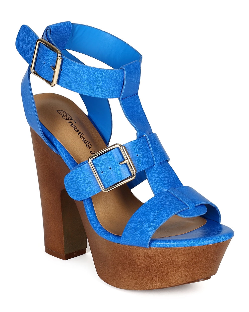 open toe strappy platform buckle platform sandals