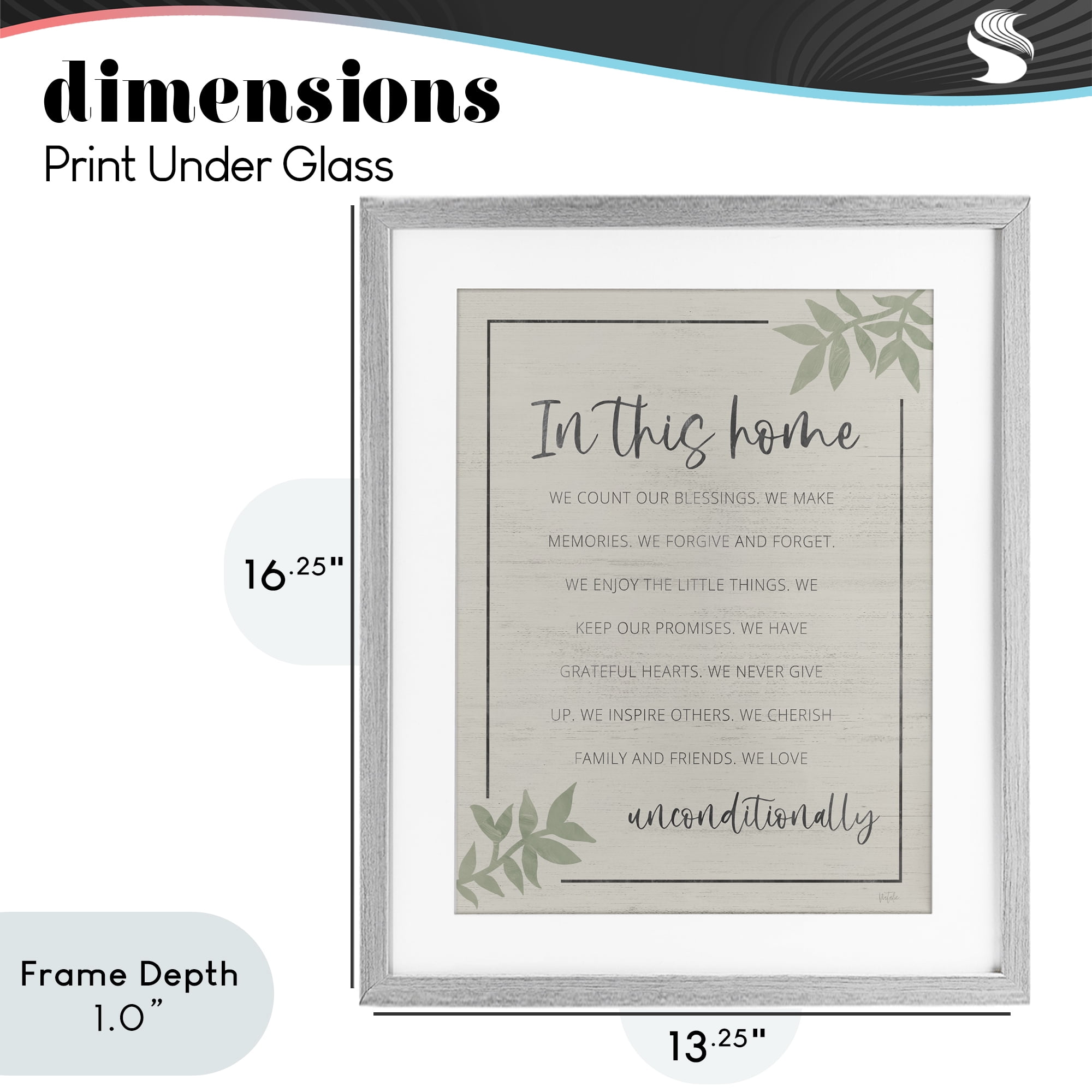Stupell Industries We Love Unconditionally Gray Framed Print Under Glass, design by Natalie Carpentieri