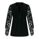 thumbnail image 5 of Puntoco Camisa De Solapa De Manga Larga De Encaje De Temperamento Con Cuello En V De Color Sólido De Verano Para Mujer Liquidación Puntoco Puntoco-1155, 5 of 8