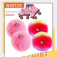 thumbnail image 4 of 2 Pieces Roller Skate Pom Poms with Jingle Bells- 3.1" Fluffy Tie-on Roller Skate Pom Poms Fuzzy Faux Rabbit Fur Pom Poms Pompom Balls for Women Girls Quad Roller Skate Decoration, 4 of 9