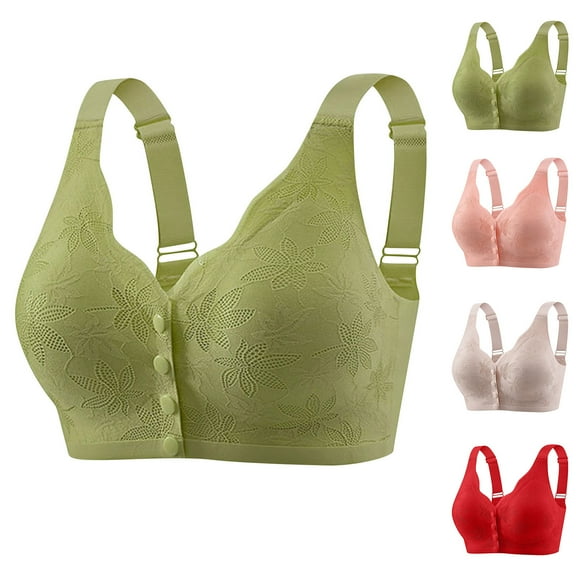 Swuxness Women's Front Closure Wireless Bras No Underwire Seamless Lightly Lined Soft Cup for Wear
