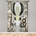 thumbnail image 2 of Ambesonne Animals Curtains, Nostalgia Animal Friends, Pair of 28"x95", Dusk Dark Teal Ecru, 2 of 2
