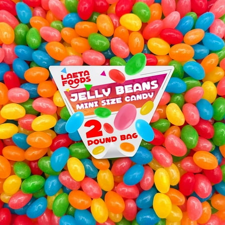 Mini Jelly Beans Candy Assorted Fruit Flavors (2 Pound Bag)