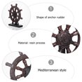thumbnail image 3 of Raindrops  Miniature Retro Geometric Wallpaper Rudder Ornament Ship Steering Wheel Model, 3 of 8