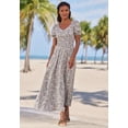 thumbnail image 2 of LASCANA Women's Floral Print Maxi Dress Smocking, 2 of 5