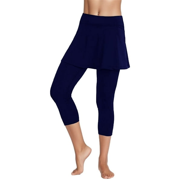 MKLEKYY Ropa deportiva para mujer, leggings cortos, pantalones deportivos de tenis para mujer, falda, pantalones culotte casuales de fitness