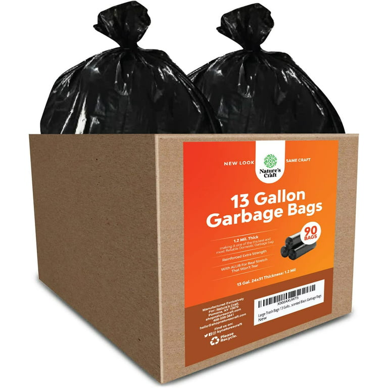 Many Gallons Kitchen Trash Bags  Black Tall Kitchen Trash Bags