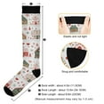 thumbnail image 3 of FORMRS Womens Knee High Socks Casual Long Thick Travel Daily Wear, 1 Pair, Red Nordic Christmas House, 3 of 6