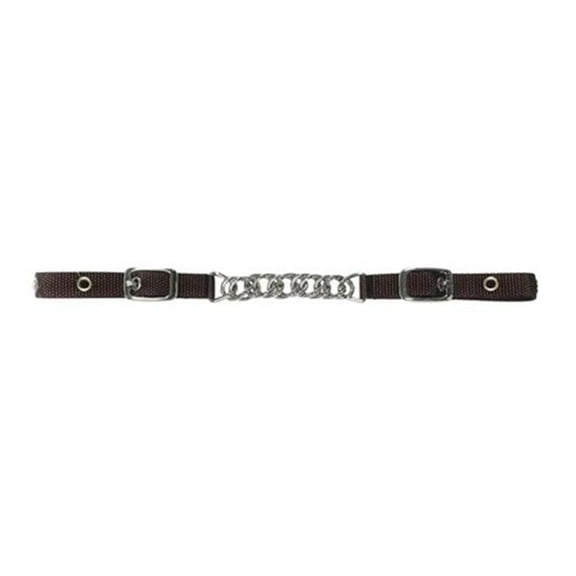 Jacks 928-BR 4.5 in. Flat Chain Nylon Curb Strap, Brown