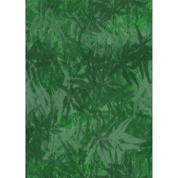 Ahgly Company Indoor Rectangle Patterned Deep Emerald Green Novelty Area Rugs, 2' x 5'