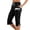 Black, variant on Womens Graphic Capri Joggers "Brooklyn " Print Elastic Waist Knee Length Side Slit Pants Casual City Walks Daily Wear Trendy Capri Joggers